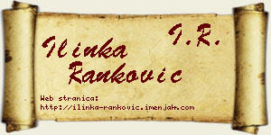 Ilinka Ranković vizit kartica